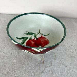 Lenox Winter Greetings Everyday 6” Tartan Downy Woodpecker Bowl